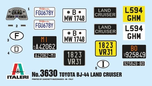 Italeri 3630 Toyota BJ44 Land Cruiser 1/24