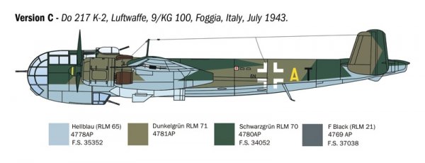 Italeri 1488 DO 217 K-1/K-2 with FRITZ X 1/72