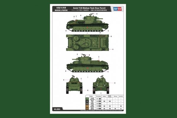 Hobby Boss 83855 Soviet T-28 Medium Tank (Cone Turret) (1:35)