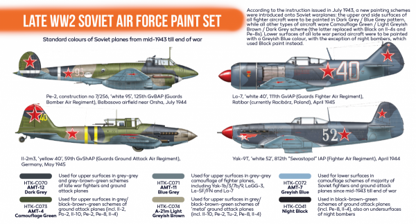 Hataka HTK-CS20 Late WW2 Soviet Air Force paint set 6x17ml