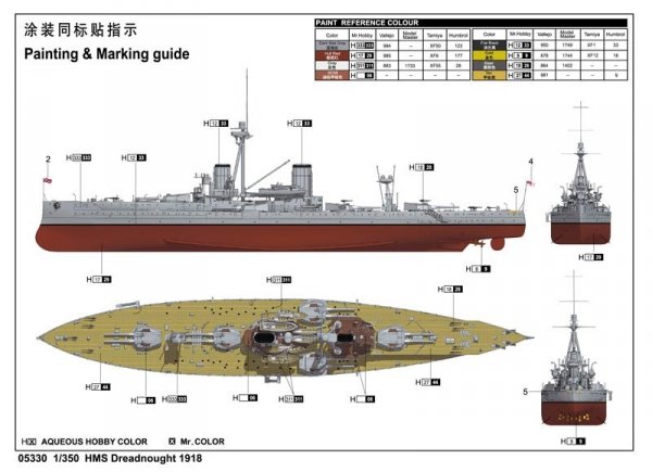 Trumpeter 05330 HMS Dreadnought 1918 (1:350)