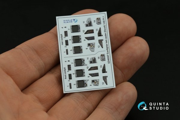Quinta Studio QD48307 Eurofighter twin seater 3D-Printed coloured Interior on decal paper (Revell) 1/48