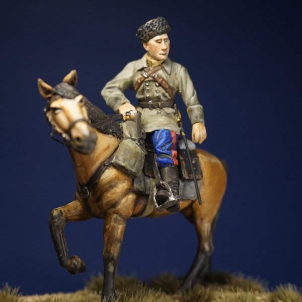 Toro 35F156 Wojna Polsko-Bolszewicka 1920 - Bolszewicka kawaleria Budionnego (dwie figurki konne z wymiennymi głowami) 1/35