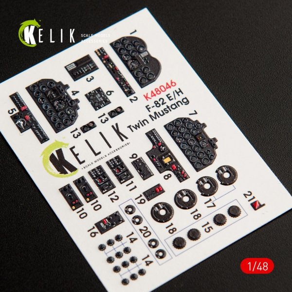 KELIK K48046 F-82 E/H TWIN MUSTANG INTERIOR 3D DECALS FOR MODELSVIT 1/48