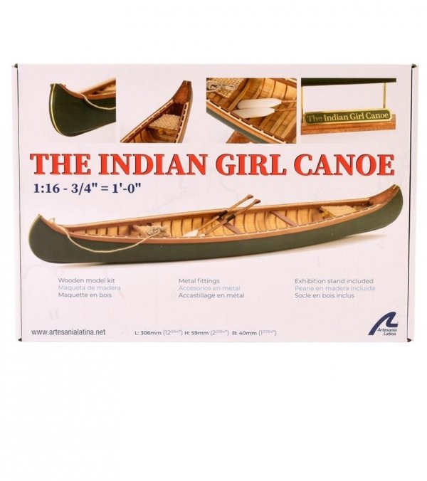 ARTESANIA LATINA 19000 Indian Girl Canoe 1/16