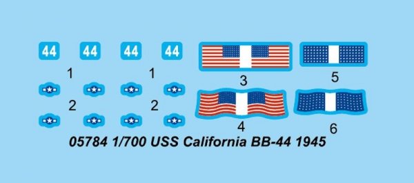 Trumpeter 05784 USS California BB44 Battleship 1945 1:700