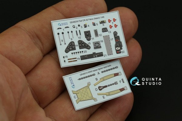 Quinta Studio QD48230 Fiat CR.42 3D-Printed &amp; coloured Interior on decal paper (Italeri) 1/48