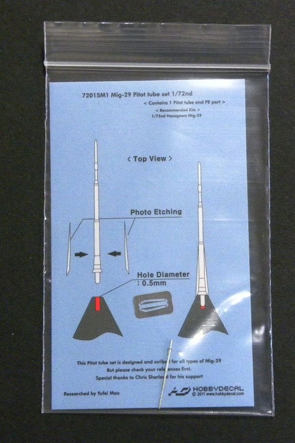 HobbyDecal MT72015V1 Mig-29 Pitot tube set 1/72