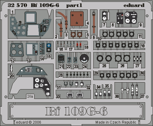 Eduard 32570 Bf 109G-6 interior HASEGAWA 1/32