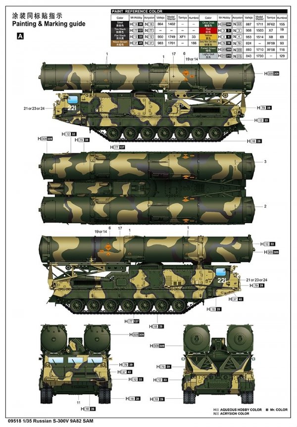 Trumpeter 09518 Russian S-300V 9A82 SAM 1/35