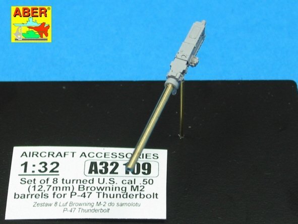 Aber A32109 Set of 8 turned cal .50 (12,7mm) U.S. Browning M2 barrels for P-47 Thunderbolt (1:32)