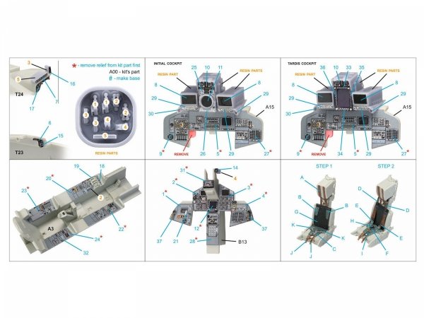 Quinta Studio QD+48263 Tornado GR.4 3D-Printed &amp; coloured Interior on decal paper (Revell) (with 3D-printed resin parts) 1/48