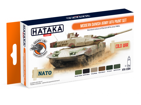 Hataka HTK-CS84 Modern Danish Army AFV paint set 6x17ml
