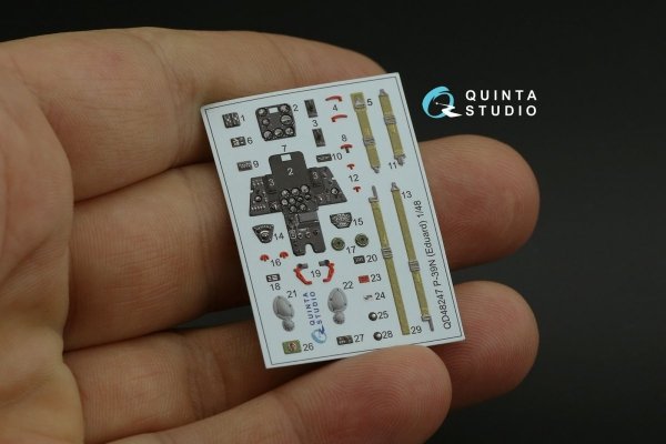 Quinta Studio QD48247 P-39 3D-Printed &amp; coloured Interior on decal paper ( Eduard ) 1/48