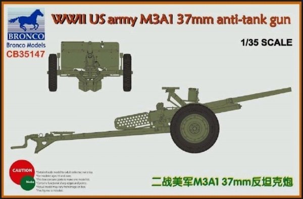 Bronco CB35147 WWII US army M3A1 37mm anti-tank gun 1/35