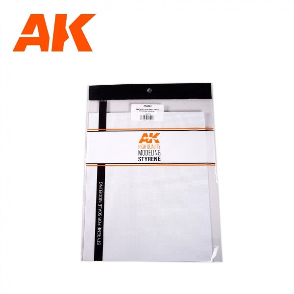 AK Interactive AK6581 PAVEMENT SPIKE BRICK SHEET 245 X 195MM / 9.64 X 7.68 “ TEXTURED STYRENE SHEET – 1 UNIT 