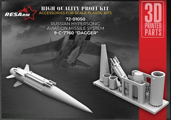 RESArm 72-01050 KINZHAL - Dagger Aviation Missile System (3D resin printing) 1/72