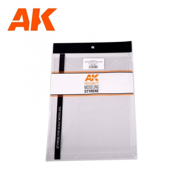 AK Interactive AK6585 0,20 MM // 0.008” THICKNESS – 245 X 195MM // 9.64 X 7.68” – CLEAR ORGANIC GLASS / ACRYLIC SHEET