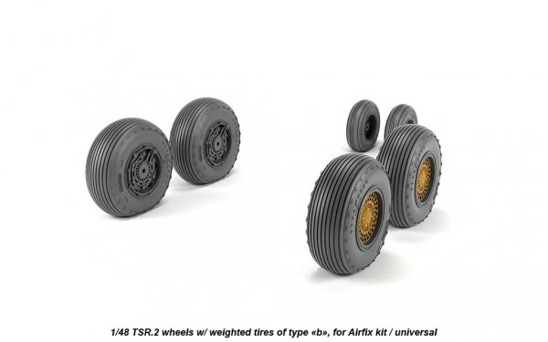 Armory Models AW48413 BAC TSR.2 wheels w/ weighted tires, type “b” (GY) 1/48