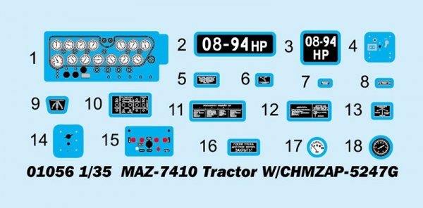 Trumpeter 01056 MAZ-7410 Tractor W/CHMZAP-5247G 1/35