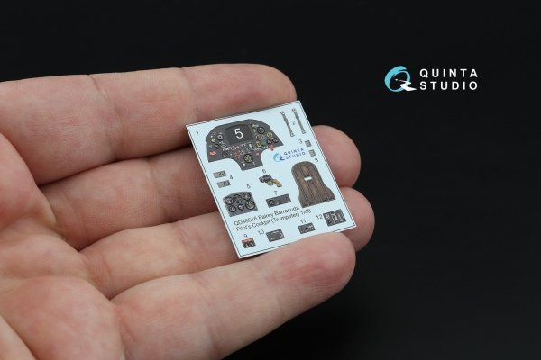 Quinta Studio QD+48616 Fairey Barracuda Pilot's Cockpit 3D-Printed &amp; coloured Interior on decal paper (Trumpeter) (with 3D-printed resin parts) 1/48