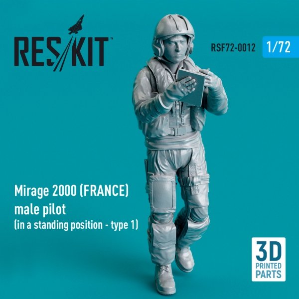 RESKIT RSF72-0012 Mirage 2000 (FRANCE) male pilot (in a standing position - type 1) (3D Printed) (1/72)