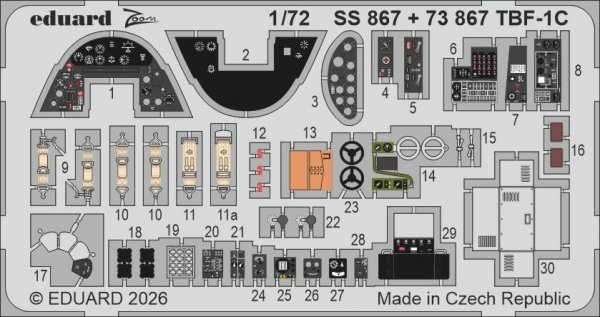 Eduard SS867 Grumman TBF-1C - Zoom Set (for Hobby Boss Kits) 1/72