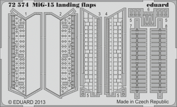 Eduard 72574 MiG-15 landing flaps 1/72 EDUARD