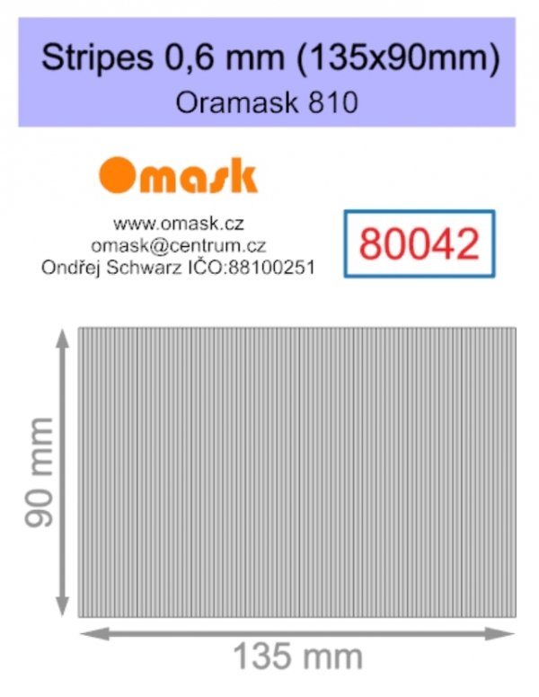 Omask 80042 Stripes 0,6 mm (135x90mm) Oramask 810 foil