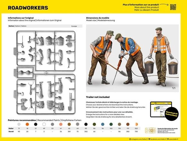 Heller 82754 Roadworkers 1/24