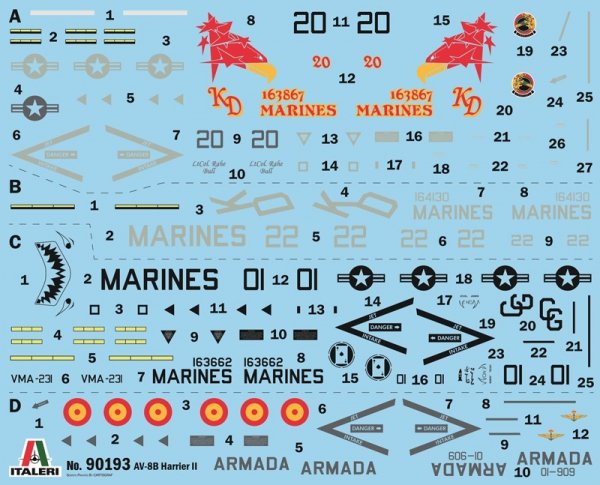 Italeri 90193 AV-8B Harrier II 1/72