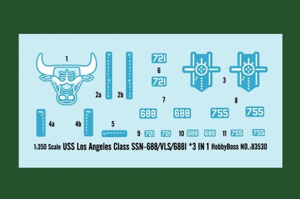 Hobby Boss 83530 USS Los Angeles Class SSN-688/VLS/688I 3 in1 1/350