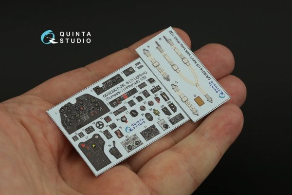 Quinta Studio QD32200 P-38L-5-LO Lightning 3D-Printed &amp; coloured Interior on decal paper (Trumpeter/Hobbycraft) 1/32