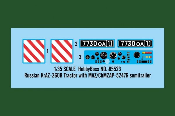 Hobby Boss 85523 Russian KrAZ-260B Tractor with MAZ/ChMZAP-5247G semitrailer 1/35
