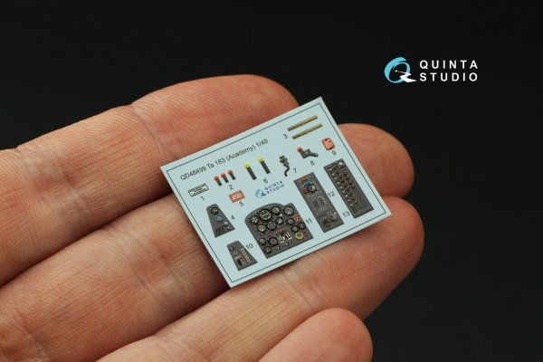 Quinta Studio QD48499 Ta 183 3D-Printed &amp; coloured Interior on decal paper (Academy) 1/48