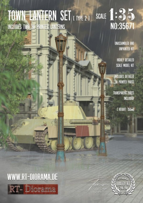 RT-Diorama 35671 Town Lantern Set Type 2 (2pcs.) 1/35