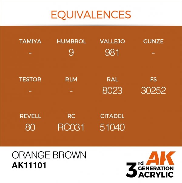 AK Interactive AK11101 ORANGE BROWN – STANDARD 17ml