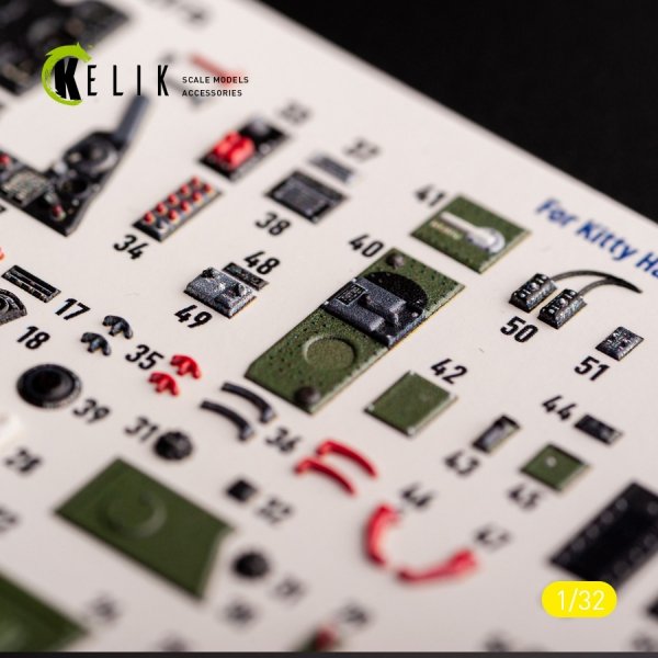 KELIK K32030 P-39Q/N - interior 3D decals for Kitty Hawk/Zimi models kit 1/32