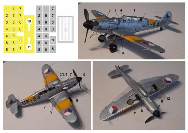 Omask 80033 Avia S-199/CS-199 mask (yellow masking tape and Oramask 810) 1/72