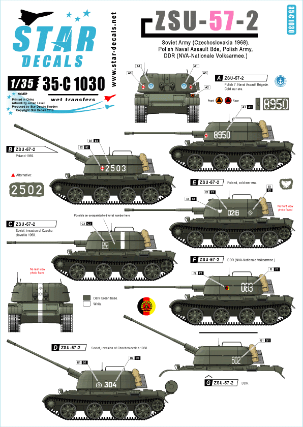 Star Decals 35-C1030 ZSU-57-2 1/35