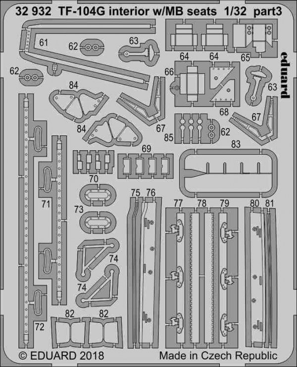 Eduard 32932 TF-104G interior w/ MB seats ITALERI 1/32