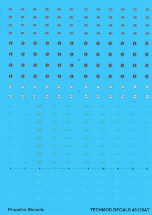 Techmod 48126 Propeller Stencils 1/48