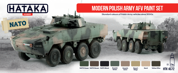 Hataka HTK-AS72 Modern Polish Army AFV paint set (8x17ml)