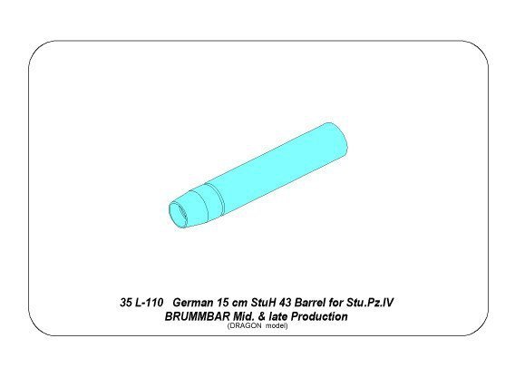 Aber 35L-110 German 15cm StuH 43 Barrel for Stu.Pz. IV BRUMBAR (1:35)	