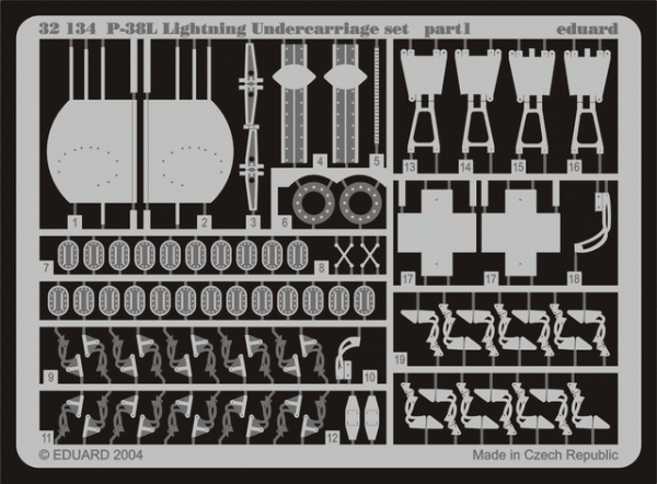 Eduard 32134 P-38L undercarriage 1/32 TRUMPETER
