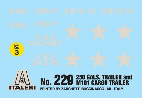 ITALERI 0229 250 gal.s Tank Trailer (1:35)