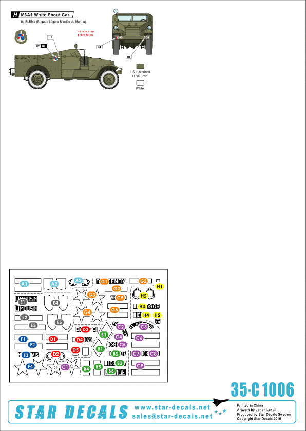 Star Decals 35-C1006 Indochine  1. Armoured cars 1/35