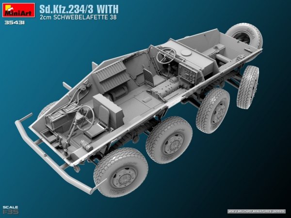 MiniArt 35431 Sd.Kfz.234/3 With 2cm Schwebelafette 38 1/35