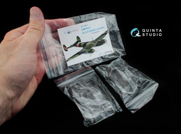 Quinta Studio QC48011 Pe-2 vacuformed clear canopy (for Zvezda kit) 1/48