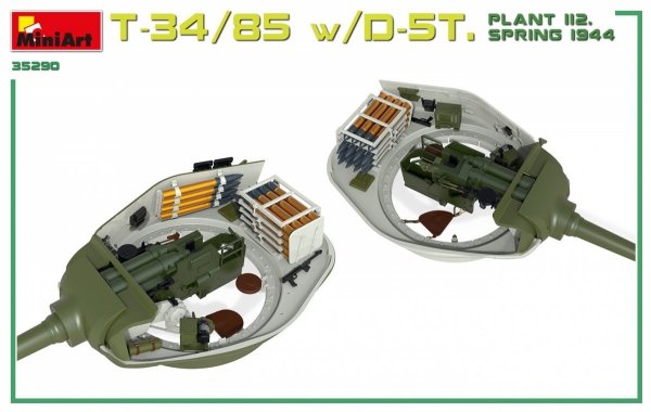 Miniart 35290 T-34/85 w/D-5T. PLANT 112. SPRING 1944. INTERIOR KIT 1/35